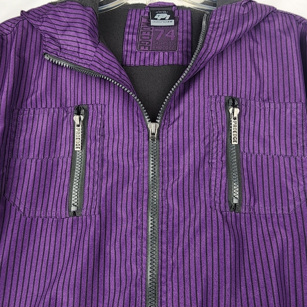 ProEdge Purple Striped Zip-Up Jacket WAP 74 Big Boys Size 14-15+ Years - Picture 4 of 14